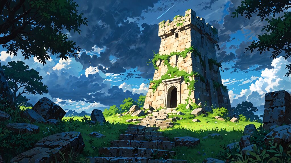 the-four-knights-apocalypse-merlin-twisted-tower-theory-ivy-covered-stone-tower