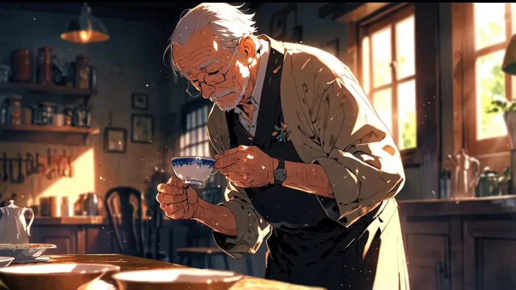 the-four-knights-apocalypse-ban-sudden-aging-elderly-man-at-table