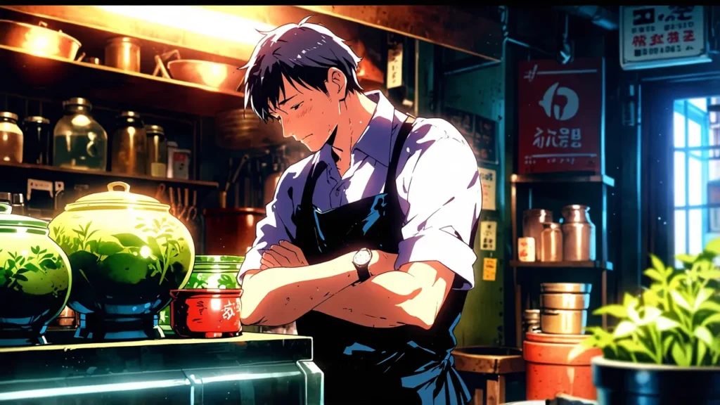 the-genius-swordsman-academy-buying-guide-shop-owner-behind-counter