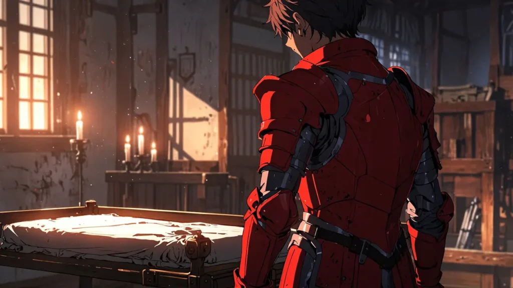 the-apocalypse-four-knights-season-2-interrupted-battle-back-view-of-a-knight-in-red-armor