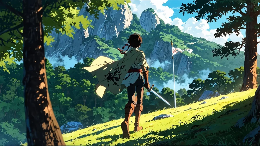the-apocalypse-four-knights-manga-ahead-of-anime-knight-charging-up-a-grassy-hill