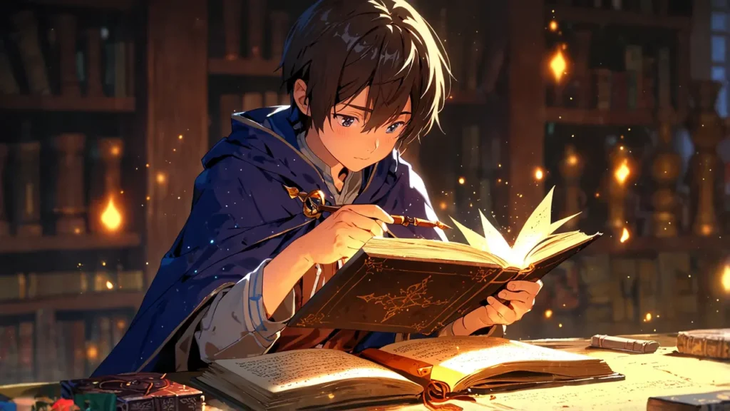 the-solo-leveling-conclusion-ebook-reading-person-reading-a-large-book-at-a-desk