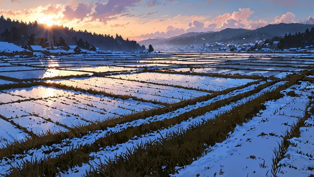 the-nihon-sangoku-motoneta-rural-rice-paddies-at-sunset