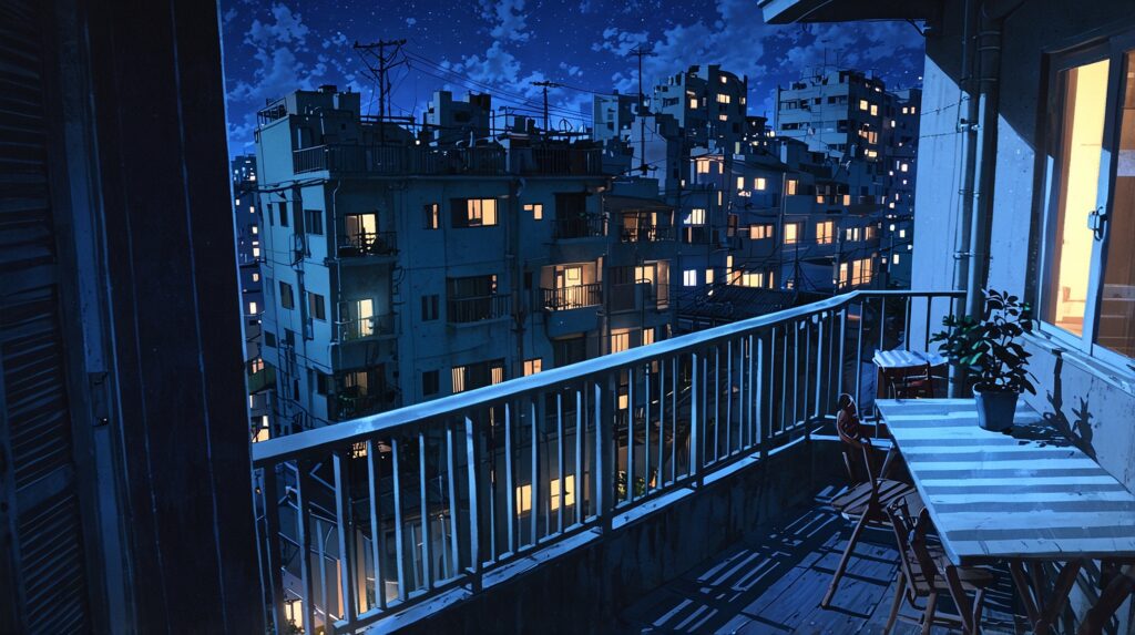 the-secret-relationship-president-and-me-reading-korean-original-novel-apartment-balcony-at-night
