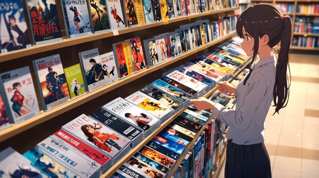 the-four-knights-of-the-apocalypse-which-volume-to-read-girl-browsing-bookstore-magazine