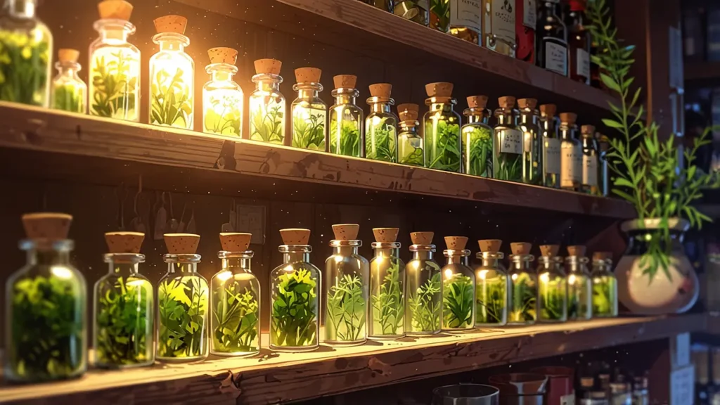 the-apothecary-diaries-bulk-buying-tips-shelves-of-herb-jars