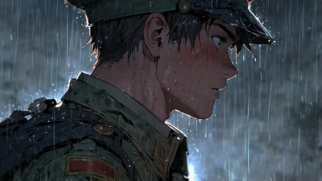 the-nihon-sangoku-sequel-outlook-soldier-standing-in-the-rain