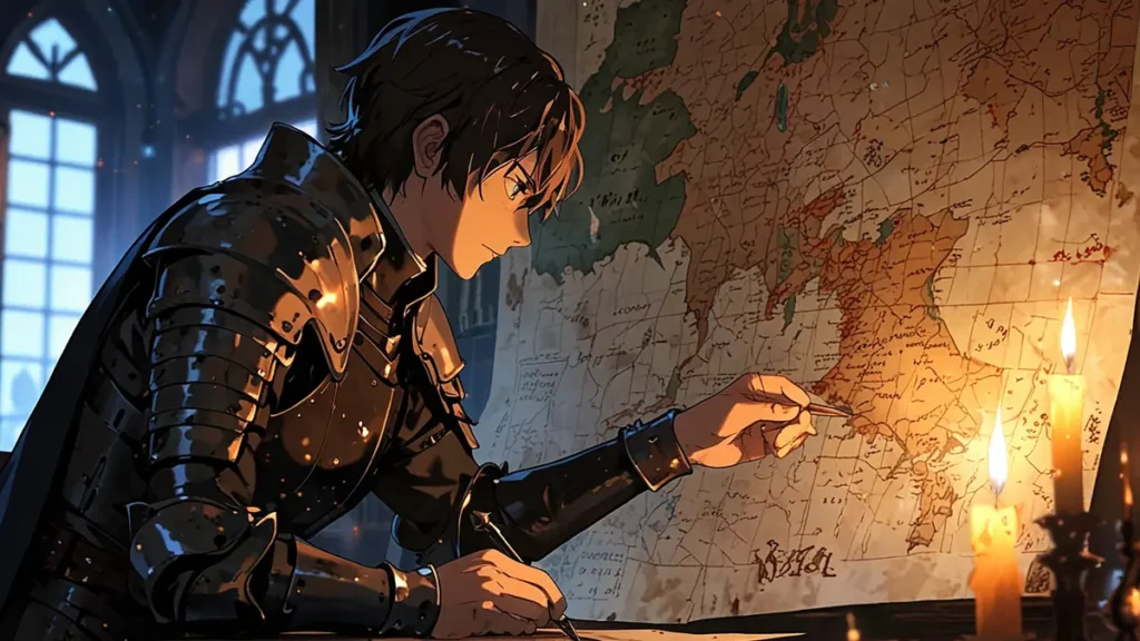 the-four-knights-apocalypse-lancelot-reading-guide-knight-studying-map