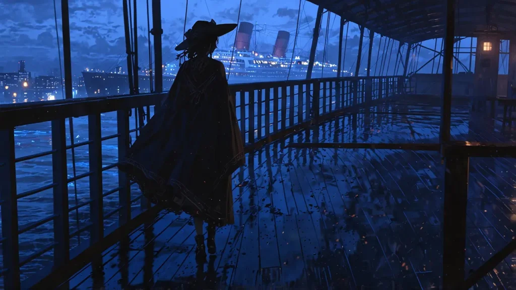 the-solo-leveling-conclusion-summary-cloaked-figure-walking-across-a-bridge-at-night