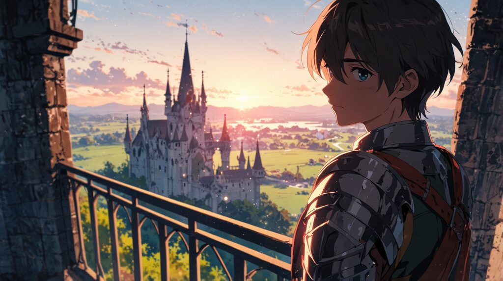 the-four-knights-apocalypse-looking-over-kingdom-at-sunset