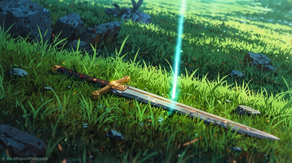 the-nihon-sangoku-anime-faq-sword-standing-in-grass