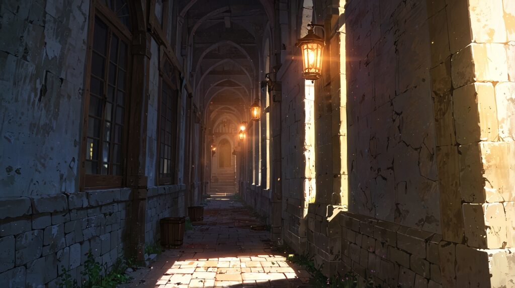 the-four-knights-apocalypse-arthur-current-status-castle-corridor