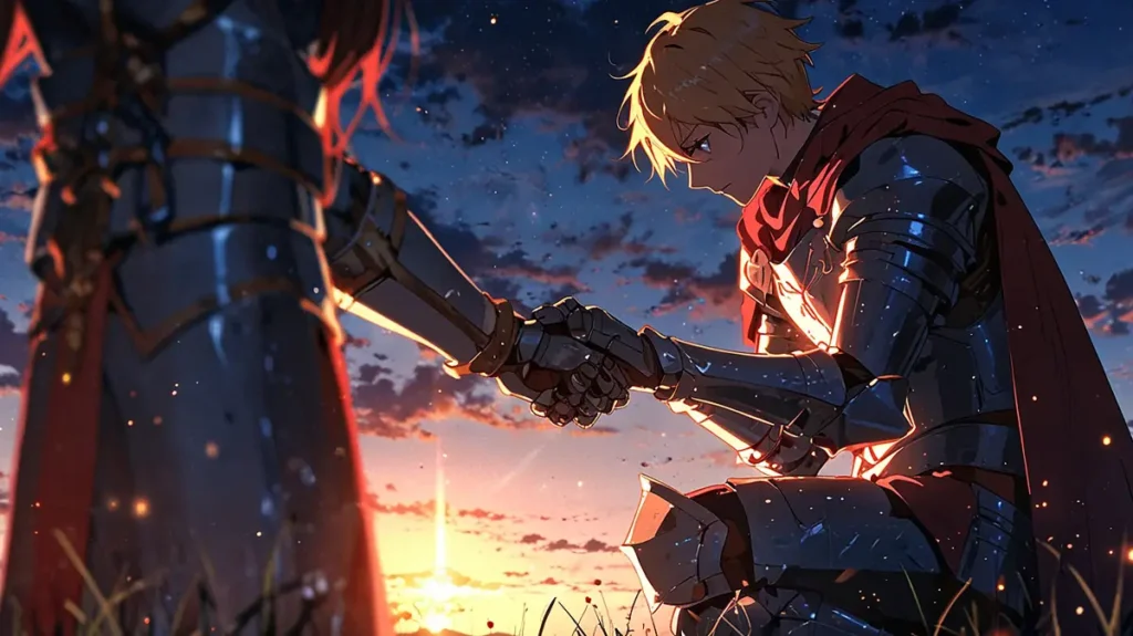 the-four-knights-apocalypse-ban-lancelot-relationship-kneeling-knight-oath