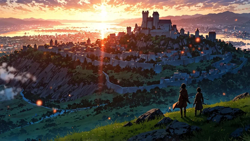 the-nihon-sangoku-ryumon-koei-top-frontier-fortress-at-sunset