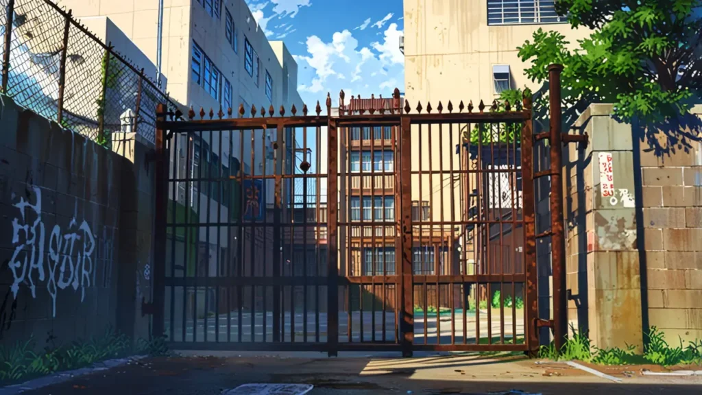 the-out-days-two-factions-graffiti-covered-school-gate