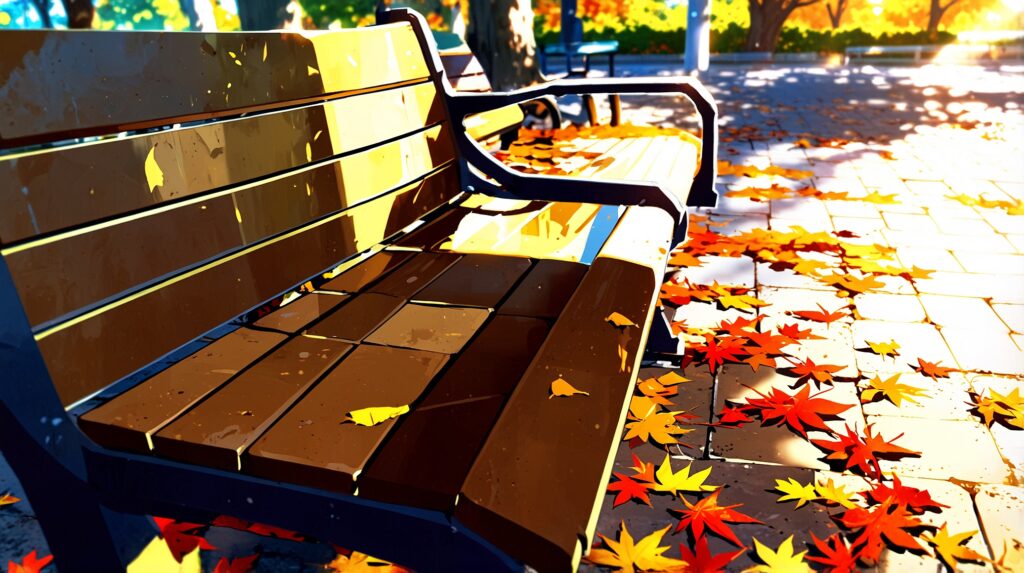 the-out-days-where-to-read-park-bench-with-autumn-leaves