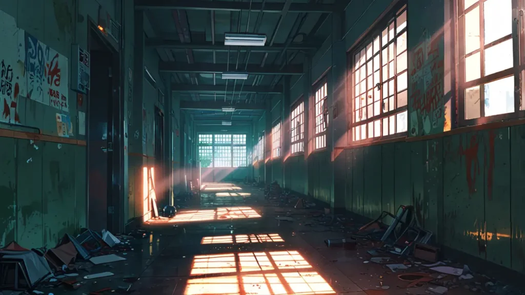 the-out-days-ranking-aoba-run-down-school-corridor