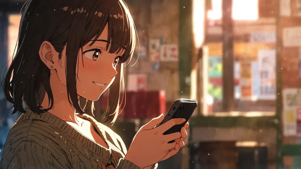 the-out-days-reader-reviews-woman-smiling-at-phone