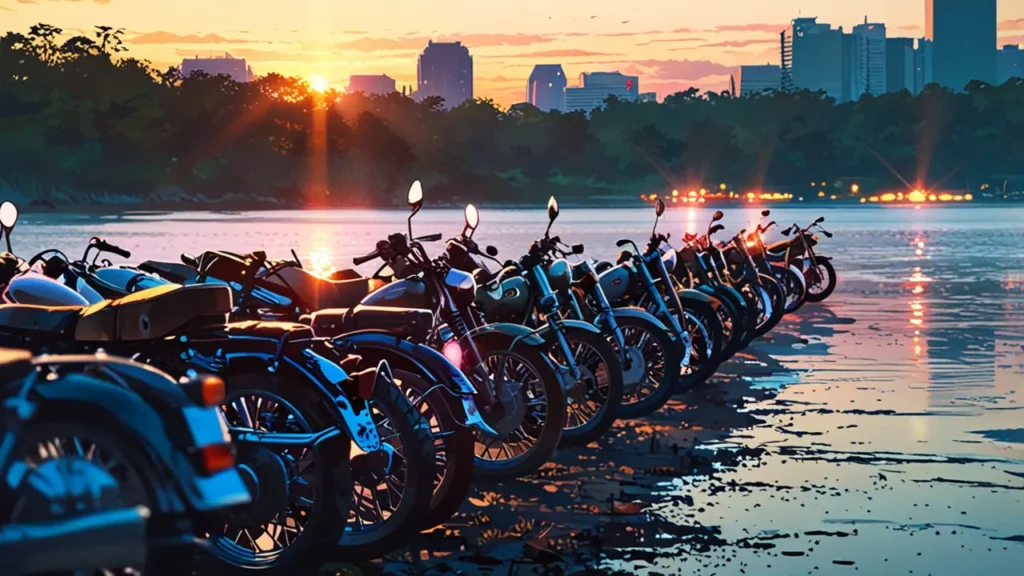 the-out-days-ranking-battle-list-motorcycles-lined-up-by-river