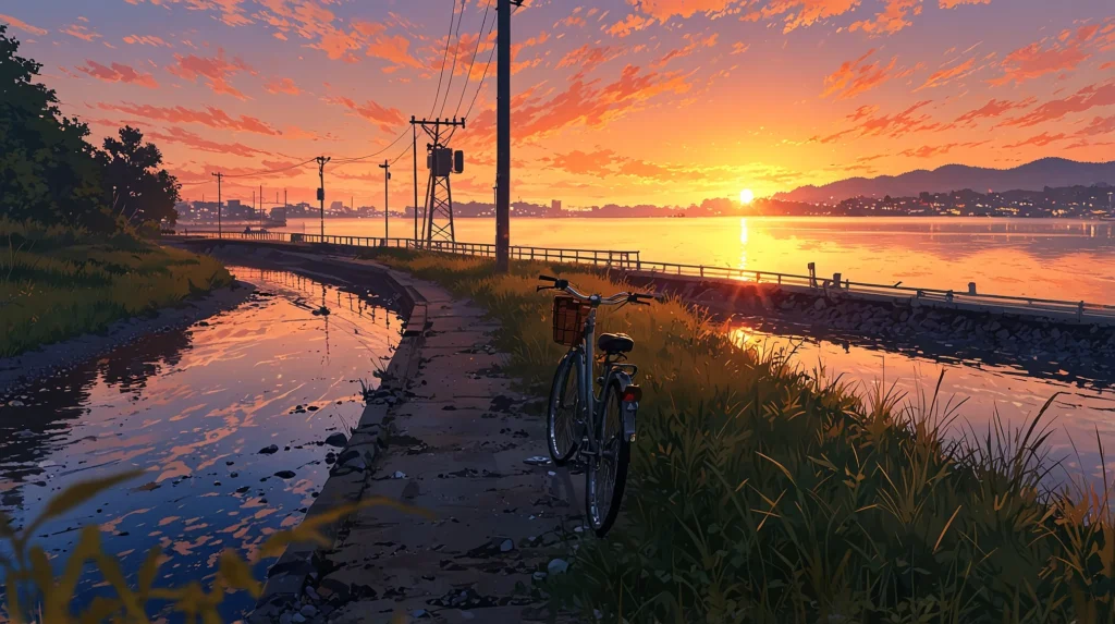 the-out-days-summary-riverside-path-at-sunset