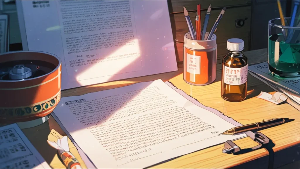 the-out-days-ranking-faq-manga-manuscript-paper-on-desk