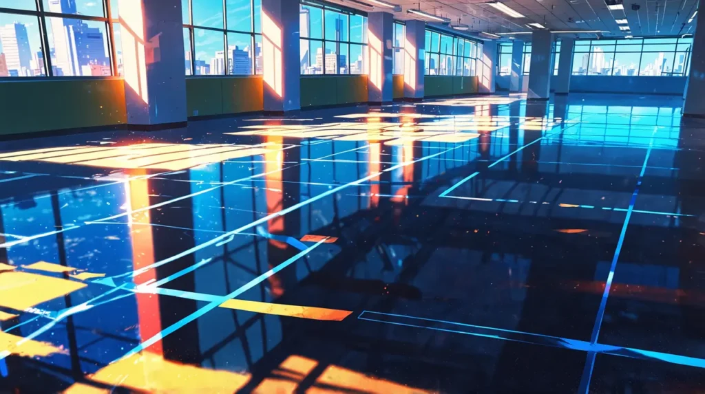 the-out-days-where-to-read-white-line-across-blue-floor