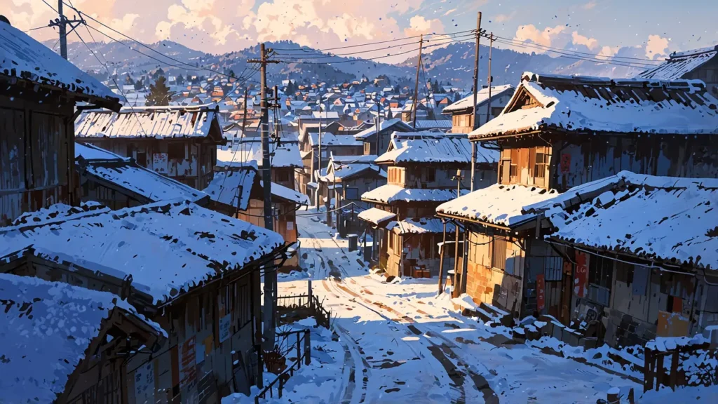 the-nihon-sangoku-overview-ruined-snowy-japanese-town
