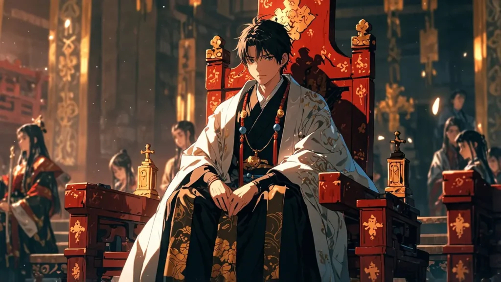 the-nihon-sangoku-denki-child-emperor-on-ornate-throne