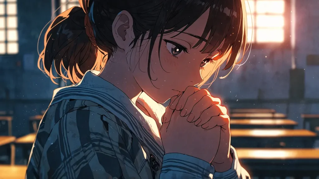 the-nihon-sangoku-saki-personality-girl-clasping-hands-earnestly
