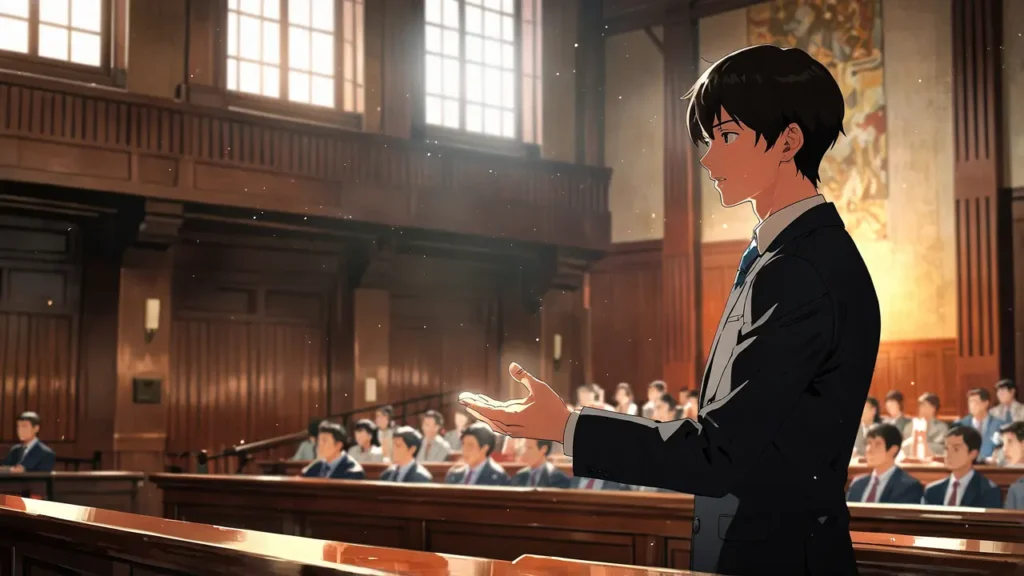 the-nihon-sangoku-overview-young-man-speaking-in-assembly-hall
