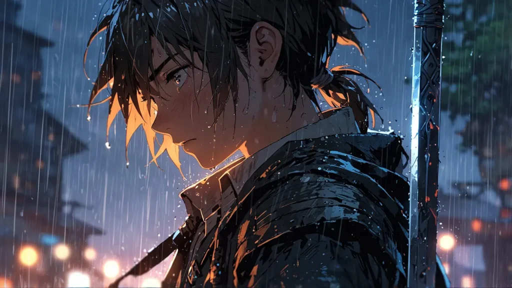 the-nihon-sangoku-wajima-ouga-young-swordsman-in-rain