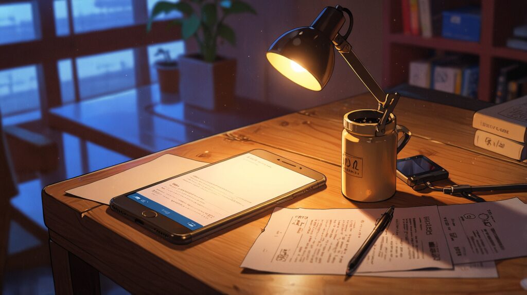 the-nihon-sangoku-overview-smartphone-on-desk-with-reading-app