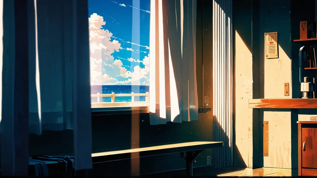 the-nihon-sangoku-saki-manga-vs-anime-half-drawn-curtain-quiet-room