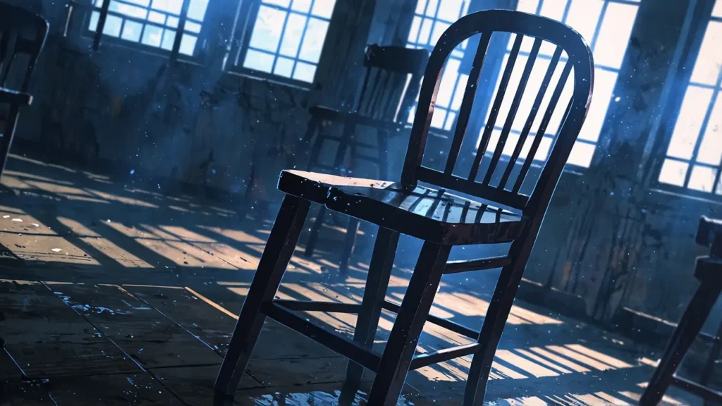 the-nihon-sangoku-saki-legacy-old-empty-chair-at-tower-top