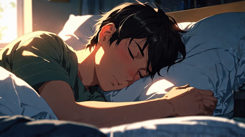 the-nihon-sangoku-kaku-yasuaki-illness-death-man-sleeping-peacefully-in-bed