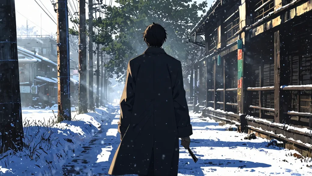 the-nihon-sangoku-kaku-yasuaki-retreat-commander-walking-away-through-snowy-street