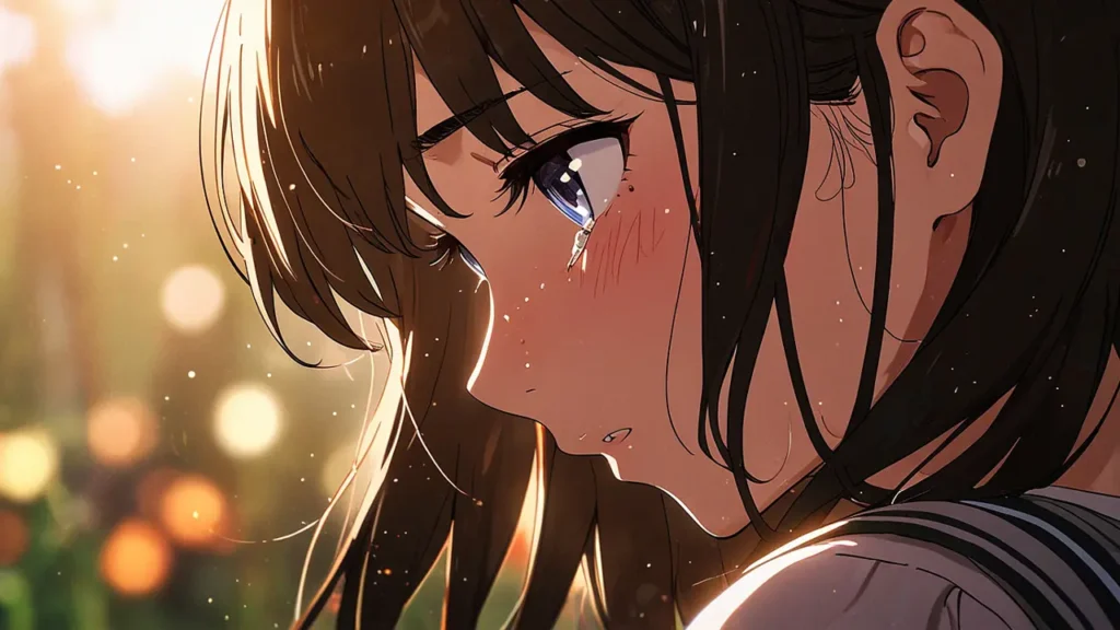 the-office-girl-proposal-refusal-reason-woman-holding-back-tears-in-profile