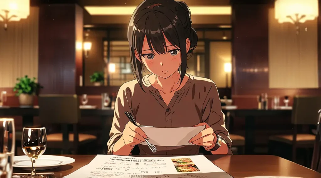 the-office-girl-which-volume-woman-reading-paper-at-restaurant-table