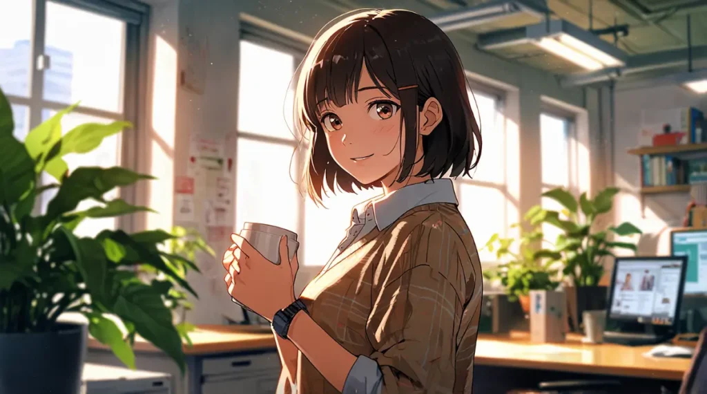 the-office-girl-raw-answer-woman-holding-cup-at-office-desk