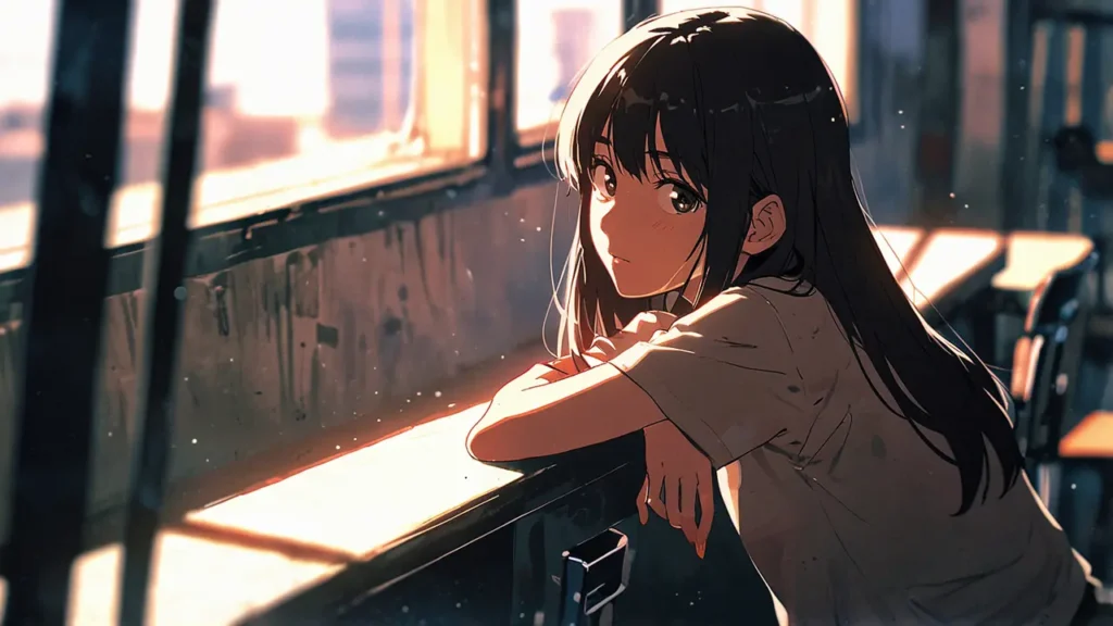 the-office-girl-viewing-only-woman-resting-chin-at-sunlit-desk