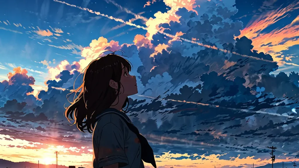 the-office-girl-free-range-woman-looking-up-at-sunset-sky