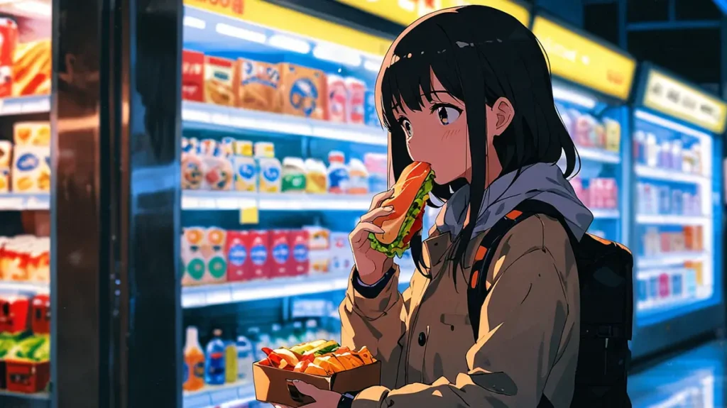 the-office-girl-amazon-paperback-woman-eating-lunch-at-convenience-store