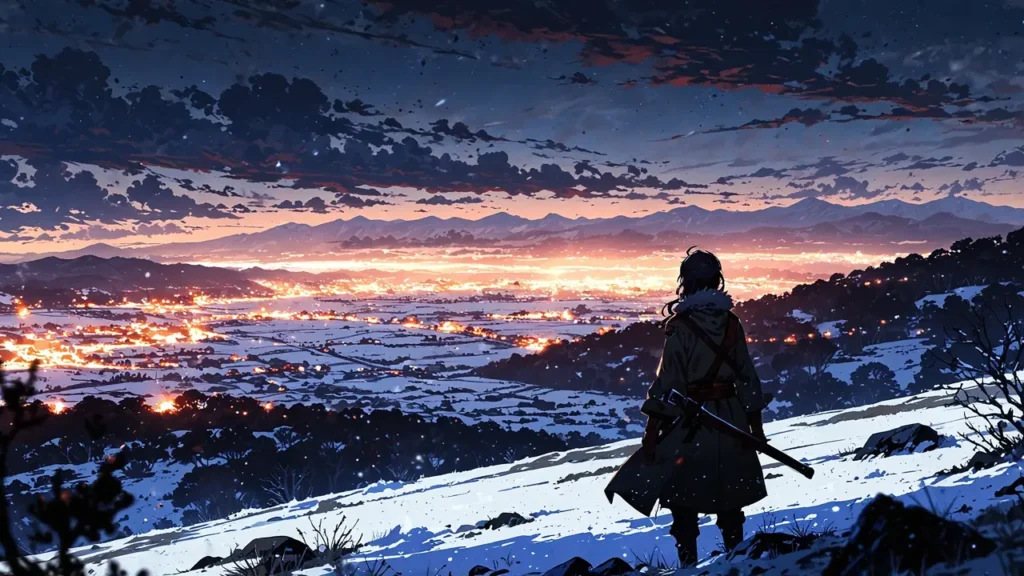 the-nihon-sangoku-ryumon-koei-latest-chapter-status-lone-strategist-silhouette-at-dusk