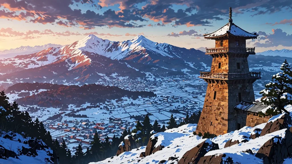 the-nihon-sangoku-ryumon-koei-frontier-general-watchtower-on-snowy-mountain-border