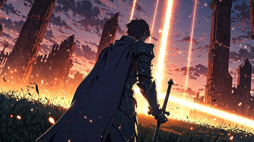 the-nihon-sangoku-ryumon-koei-conclusion-knight-turning-back-at-castle-gate