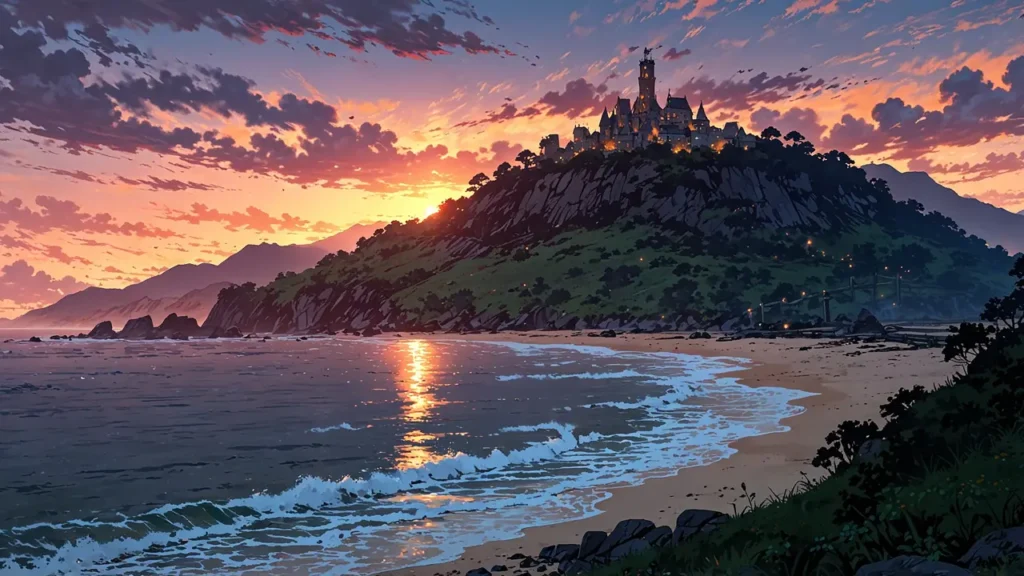 the-nihon-sangoku-latest-chapter-coastline-at-dawn-with-castle