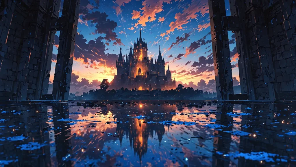the-nihon-sangoku-latest-chapter-castle-reflected-at-night