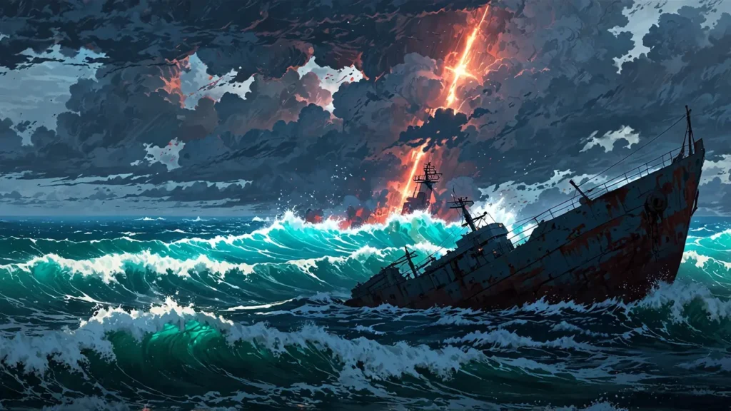 the-nihon-sangoku-latest-chapter-ship-in-stormy-sea