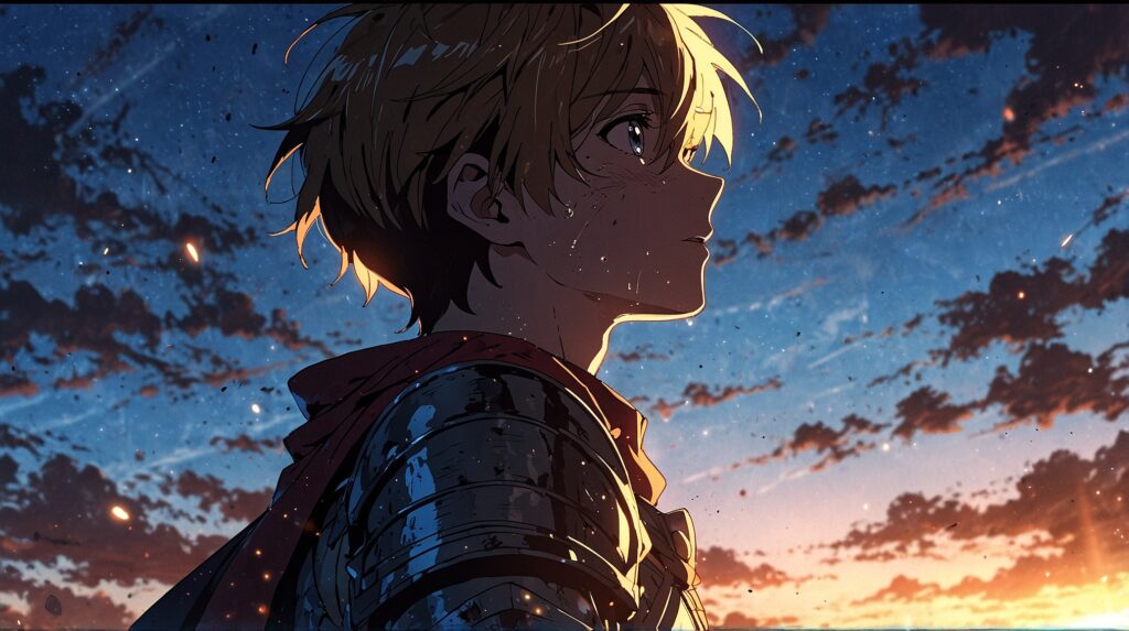 the-nihon-sangoku-tsune-age-young-knight-looking-up-at-the-sky